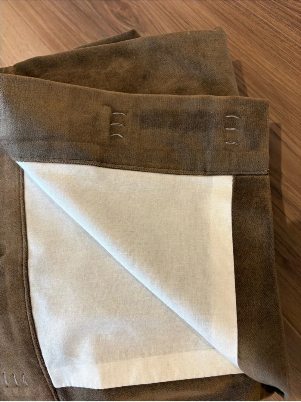 Set of 2 Pottery Barn Velvet Twill Curtain Panels Cappuccino Brown 50